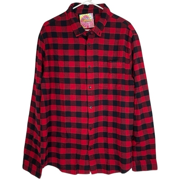 Bob Marley One Love Flannel Shirt Mens XL Shacket Buffalo Plaid Red Black Unisex - Picture 2 of 13